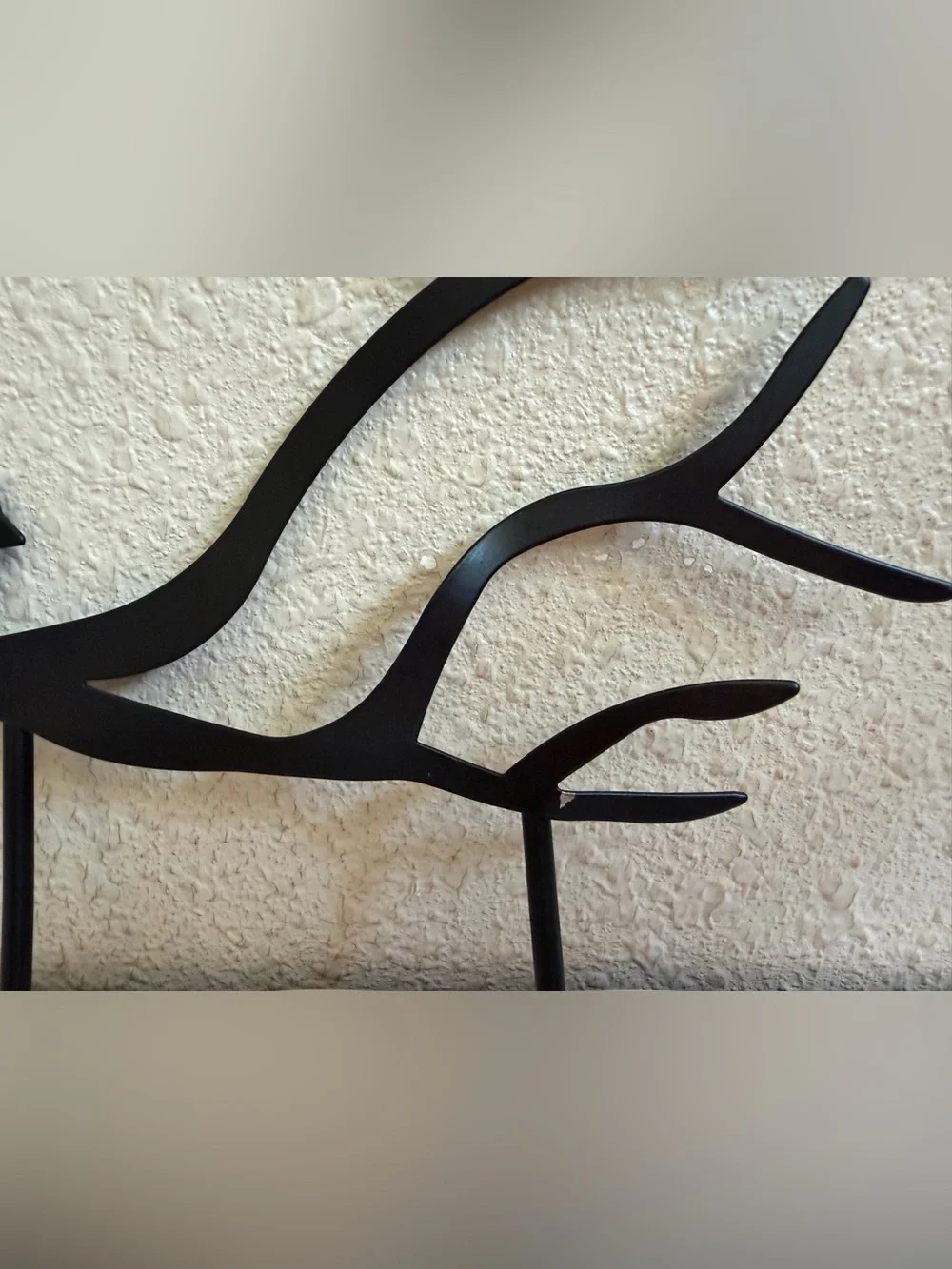 Black Metal Bird & Branch Wall Rack 3 Hooks Key Holder Rustic Nature Decor 8